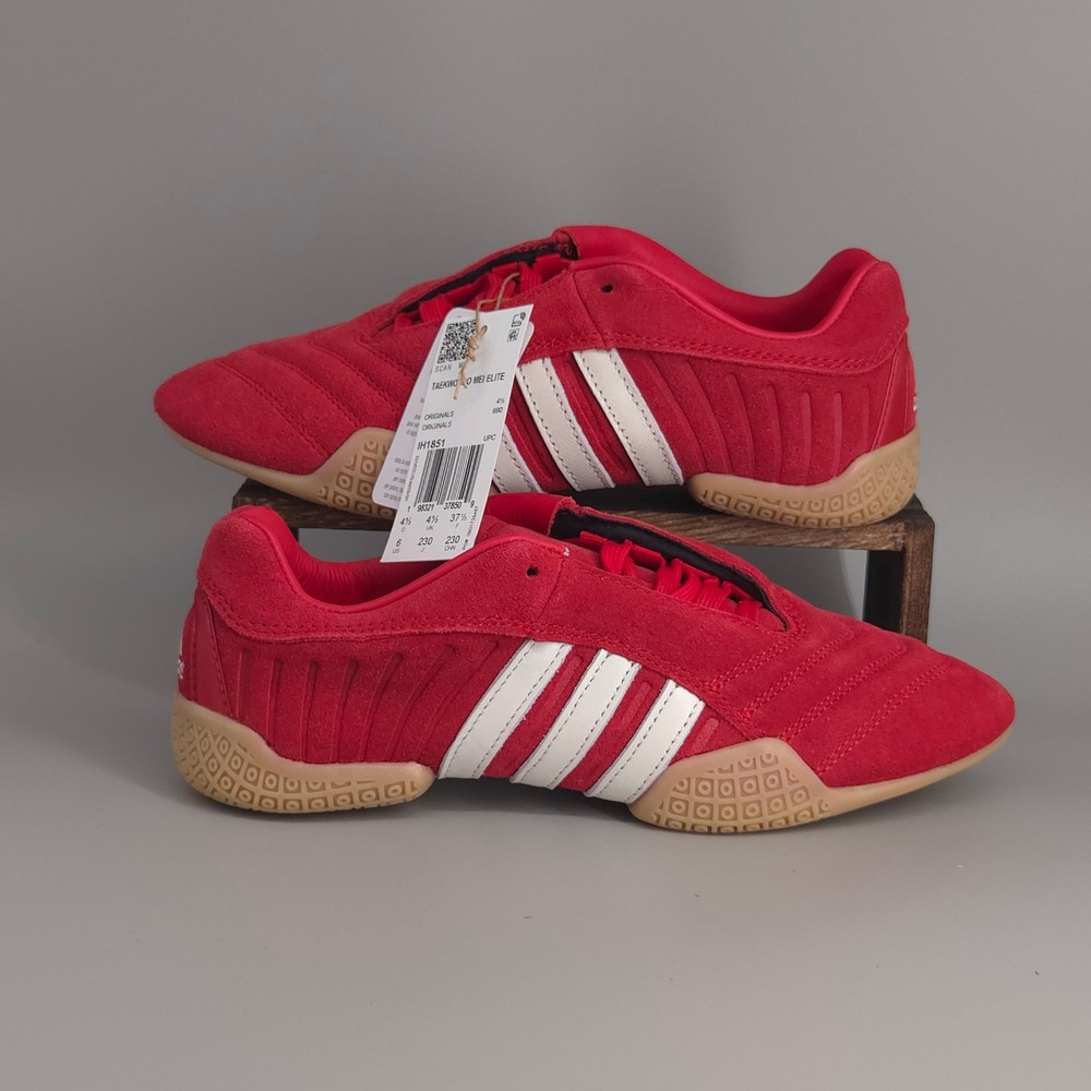Adidas Taekwondo Mei Elite Women 6 Red Suede Gum Sole IH1851 Retro Slim Sneakers